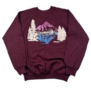 Vintage Sweatshirt Women's Medium Puff Print Pullover Crewneck Colorado Mountain